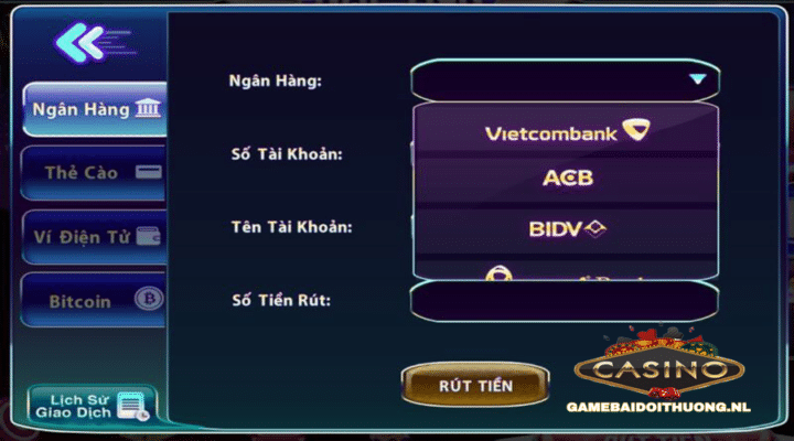 Cách nạp tiền vào tài khoản